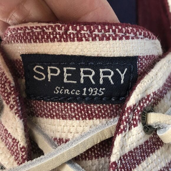 SPERRY Women’s Crest Vibe Slip On Shoes Red/White Stripes Size 11 - Picture 4 of 11